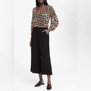 NWT Banana Republic Sheer Leopard Print Peasant Top
